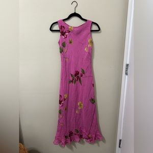 Talbots pink floral maxi dress
